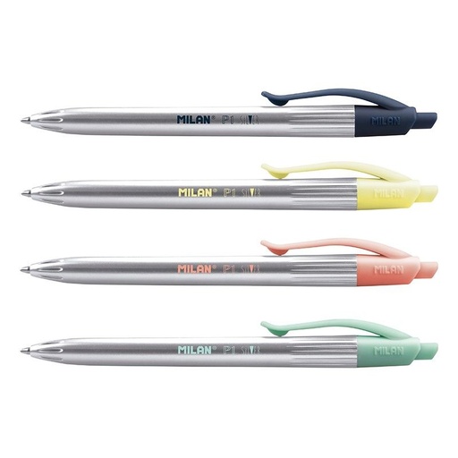 [MI779120] Milan SILVER P1 BLUE 1mm BP Pen #1765779120 (Each) - (20/bx)