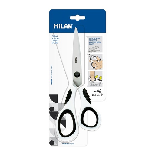 [MIM10150] Milan Office 8" Scissors Black/White #BWM10150