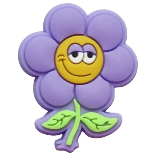 [SDBC1374] Croc Shoe Charms - PURPLE PETAL FROWN PLANT #BC13-74