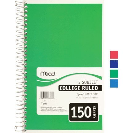 [MD3SNB96] MEAD 3 Subject #06900 Notebook 9 1/2x6" - Singular -  (12/ctn)