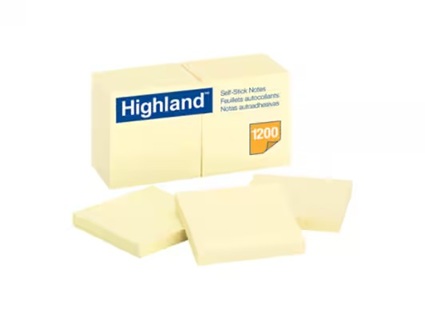 [3MPOSTYL] Highland 3x3 Adhesive Notes #6549 YELLOW Only