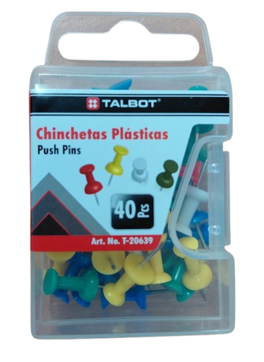 [SS20639] Talbot Push Pins Cols Asst 40pk