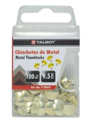 [SS20641] Talbot Thumb Tacks GOLDEN 100pk