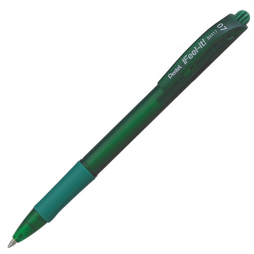 [PEBX417D] Pentel Feel It Retr. 0.7mm GREEN BP Pen - (12/bx)