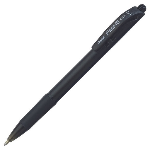 [PEBX420A] Pentel Feel It Retr. 1.0mm BLACK BP Pen - (12/bx)