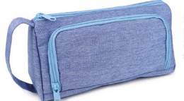 [POPCA190] Pencil Case - Side Pocket Blue #PCA190