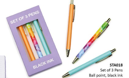 [POSTA018] SPLASH 3pk Ballpoint Pens #STA018