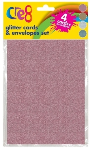 [SDP2056] Cre8 Glitter Cards And Envelopes Set 4pk #P2056