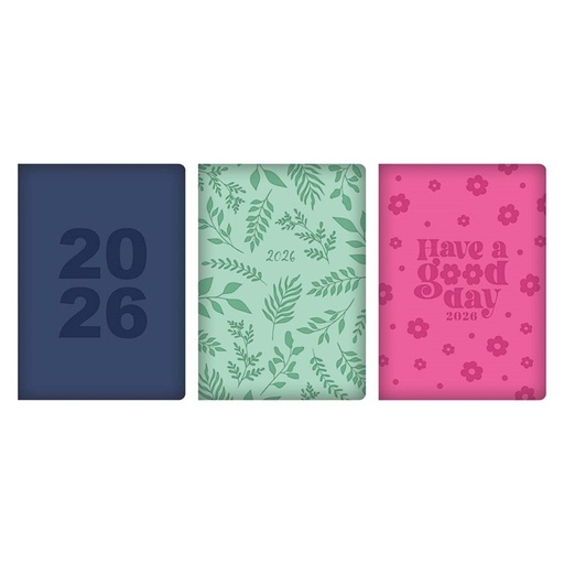 [SD0416FSC] Tallon Diary A5 WTV Bright Embossed Inspirational 2026 - 3 Asst #0416FSC