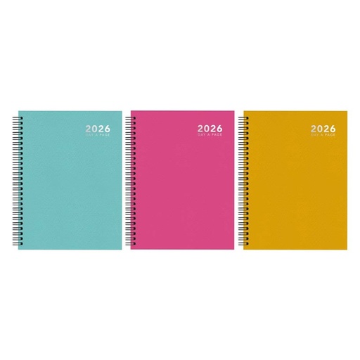 [SD3486FSC] Brights A5 WIRO Day A Page 2026 Diary (3 Colours)