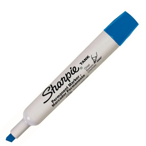 [SATANKBL] Sharpie TANK Perm. BLUE #1789878 Chisel Tip Marker - (12/bx)