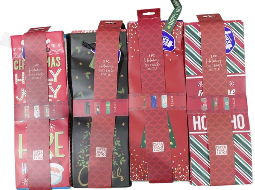 [EXC3BGBA2] XMAS Bottle 3pc Value Gift Bag Set #C3BGBA-2/A4/A3/A1