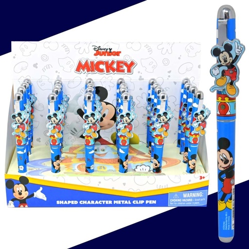 [UPPENSMI] 84871MZ* MICKEY MOUSE  Shaped Metal Clip BP Pen SINGULAR - (Display 24)