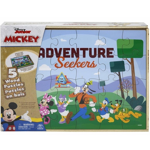 [UPPZWDMI] 6065576* MICKEY MOUSE 5pk Wood Puzzle