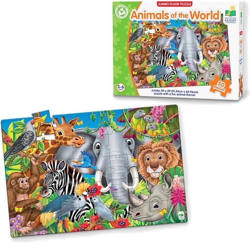 [LJ017364] Jumbo Floor Puzzle - ANIMALS OF THE WORLD (3-6yrs)