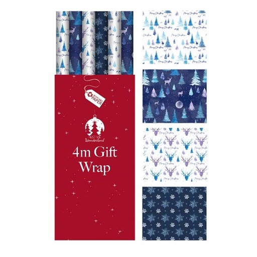 [SDX9156A] XMAS Gift Wrap #X9156A/FSC BLUE Midnight Forest - (36/ctn)