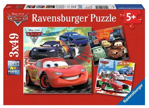 [RU09281] CARS Worldwide Racing Fun 3 x 49pc Puzzle 5+