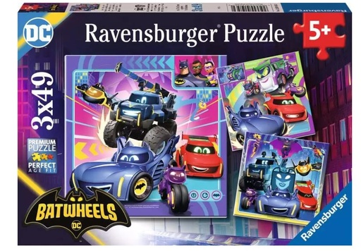 [RU12001056] BATWHEELS 3 x 49pc Puzzle 5+