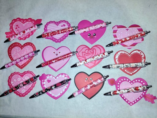 [SDXY1602B] Valentines BP (Heart) Pens with Notepad Set #RC13A6103