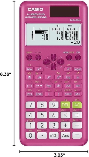 [AMFX300ESPPI] Casio Scientific #FX-300 ESPLUS Pink 262 Functions Calculator
