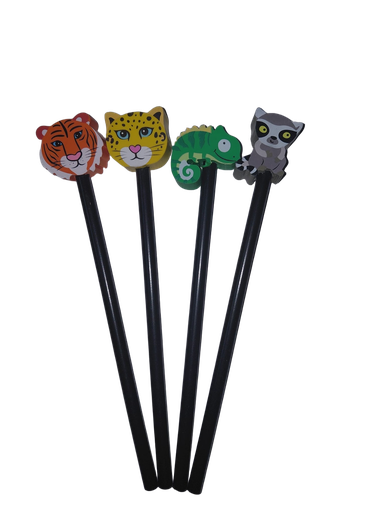 [MO53150] Moon Pencil w/Topper "JUNGLE FUN" - (36/Tub)