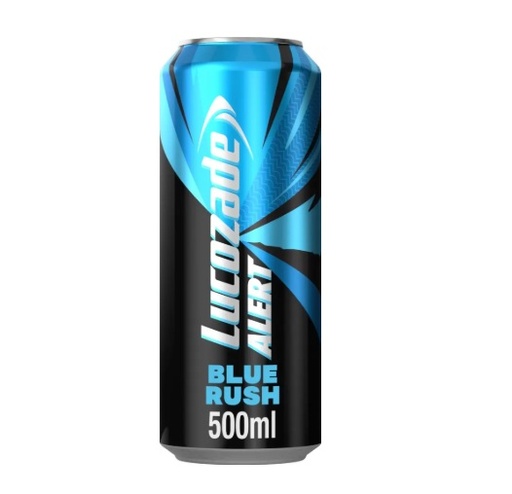 [LWLUCOBR] Lucozade Alert BLUE RUSH (500ml Can) Each - (12/ctn)