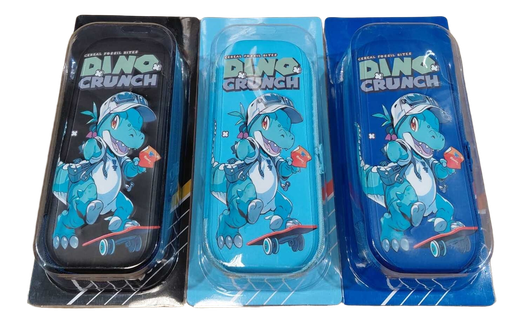 [IMBX156] Pencil Case DINO CRUNCH 3 Col Asst. (Molded)