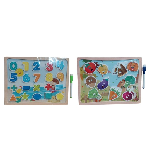 [IMBX177] Wooden Puzzle w/Whiteboard & Marker Asst Designs 