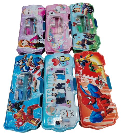 [IMBX150] Pencil Case w/Eraser/Sharpener/Pencil Avengers/Frozen/Spidy/Princess/Pony/BTS (Molded)