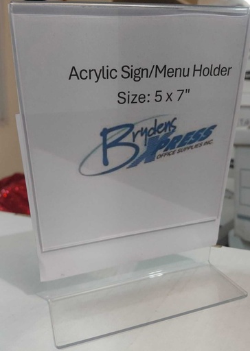 [IMBX142] Acrylic Sign/Menu Holder 5x7" (127x178mm)