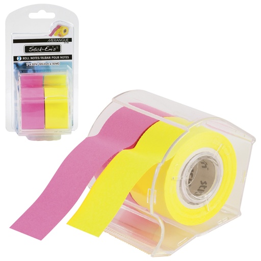 [MR10246331] Stick-Ems Sticky Roll Notes w/Dispenser (Sold as 2pk) #1024-6331