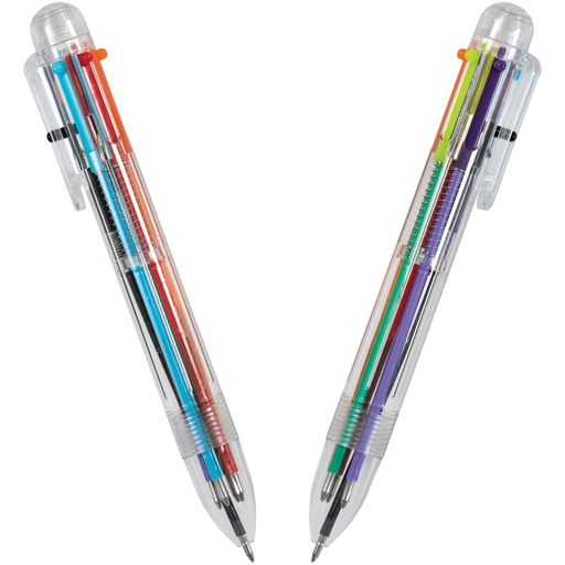 [MR38Q12350] Clear Barrel 6 Colour Ballpoint Pen #38Q1-2350