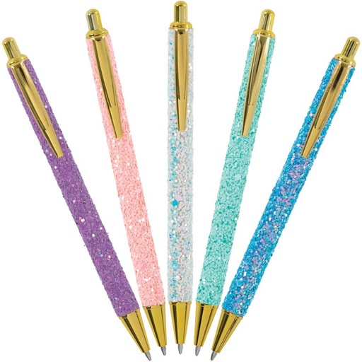 [MR38Q12290] Sparkly Thick Ballpoint Retr. Black Pen Asst. #38Q1-2290