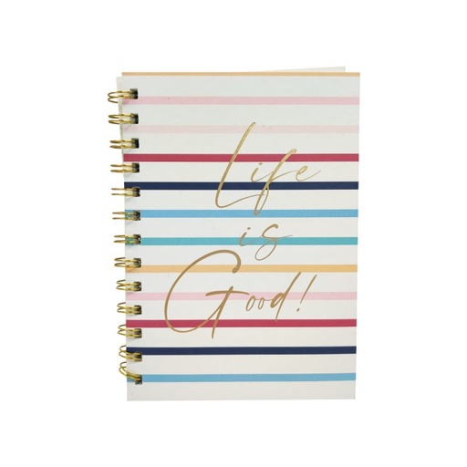 [MR10282120] Spiral Notebook 5x7" LIFE IS GOOD #1028-2120
