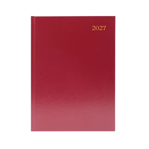 [SDKFA53BG27] Desk Diary A5 Week To View (BURGUNDY) 2027