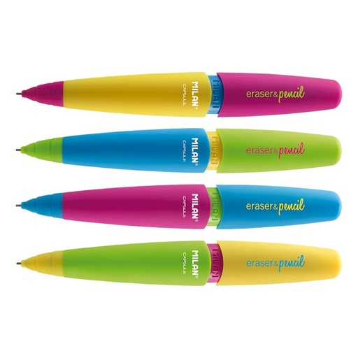 [MI021932] Milan Capsule Mix Eraser & Mechanical Pencil 0.7mm #185021932 (Each) - (32/bx)
