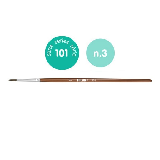 [MI80303B] Milan School Round #3 Paint Brush Ser 101 #80303B (Singular) - (12/pk)