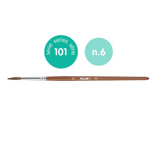 [MI80306B] Milan School Round #6 Paint Brush Ser 101 #80306B (Singular) - (12/pk)