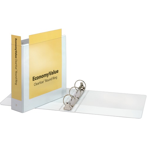 [ESCV15WH] ECONOMY 3-Ring ClearVue Binder 1.5" WHITE Letter Size #90041