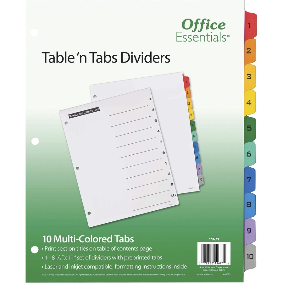 Ready Index Letter-size #11671 10 – Tab Dividers – Brydens Retail Inc